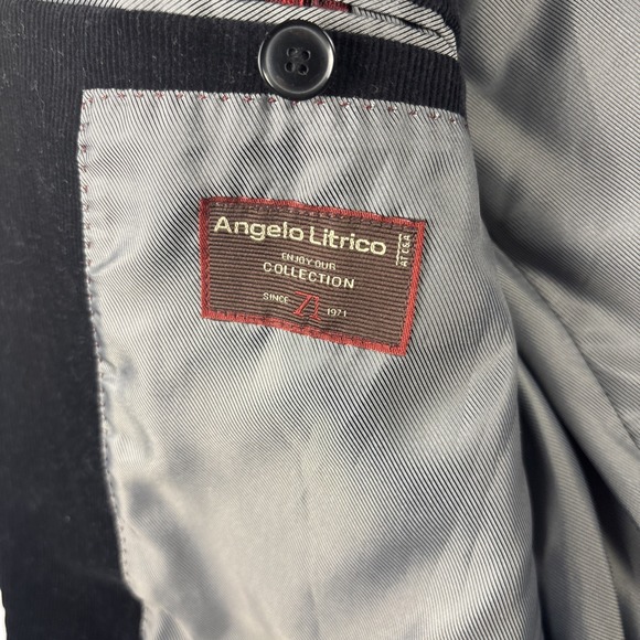 Angelo Latrice Mens Black Corduroy Sport Coat 42L Blazer Sports Jacket - Picture 3 of 10